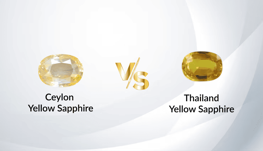 Ceylon  v/s Thailand Yellow Sapphire