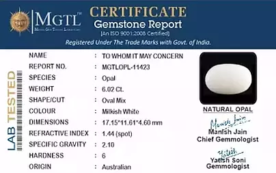 Australian Opal - 6.02 Carat Fine Quality OPL-11423