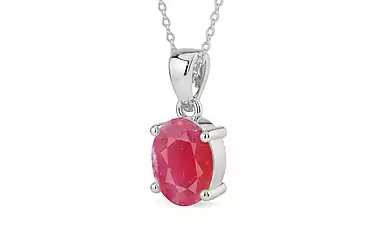 Sterling Silver Ruby Pendant Fine Quality (P10)