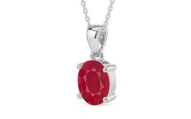 Sterling Silver Ruby Pendant Limited Quality (P10)