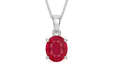 Sterling Silver Ruby Pendant Limited Quality (P10)
