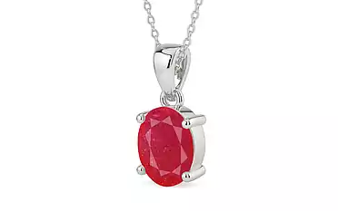 Sterling Silver Ruby Pendant Prime Quality (P10)