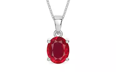 Sterling Silver Ruby Pendant Rare Quality (P10)