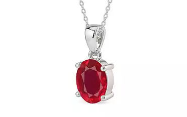 Sterling Silver Ruby Pendant Rare Quality (P10)