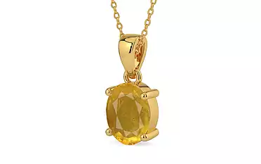 Gold Thailand Yellow Sapphire Pendant Prime Quality (P10)