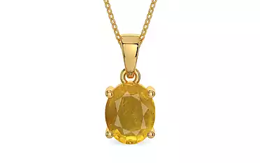 Gold Thailand Yellow Sapphire Pendant Prime Quality (P10)