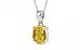 Sterling Silver Thailand Yellow Sapphire Pendant Rare Quality (P10)