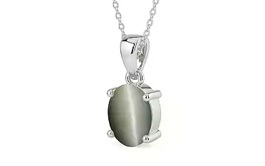 Sterling Silver Cat's Eye Pendant Fine Quality (P10)