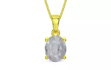 Panchdhatu Ceylon White Sapphire Pendant Fine Quality (P10)