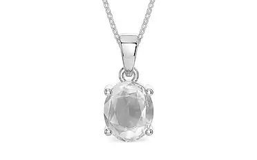 Sterling Silver Ceylon White Sapphire Pendant Limited Quality (P10)