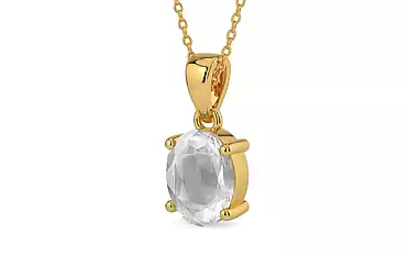 Gold Ceylon White Sapphire Pendant Limited Quality (P10)