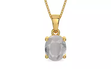 Gold Ceylon White Sapphire Pendant Prime Quality (P10)