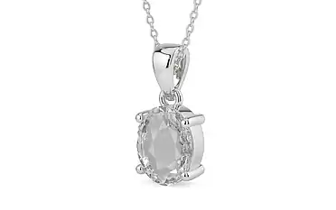 Sterling Silver Ceylon White Sapphire Pendant Rare Quality (P10)