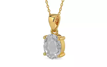 Gold Ceylon White Sapphire Pendant Rare Quality (P10)