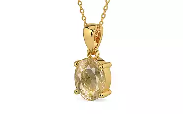 Gold Ceylon Yellow Sapphire Pendant Fine Quality (P10)