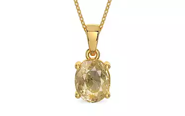 Gold Ceylon Yellow Sapphire Pendant Fine Quality (P10)