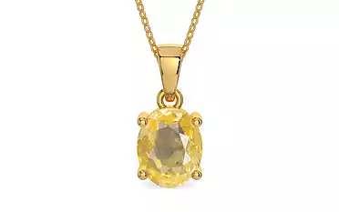 Gold Ceylon Yellow Sapphire Pendant Prime Quality (P10)