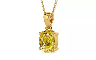 Gold Ceylon Yellow Sapphire Pendant Rare Quality (P10)