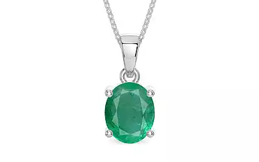 Sterling Silver Emerald Pendant Limited Quality (P10)