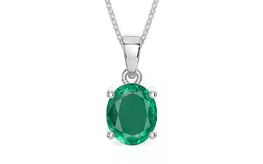 Sterling Silver Emerald Pendant Rare Quality (P10)