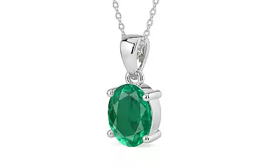 Sterling Silver Emerald Pendant Rare Quality (P10)
