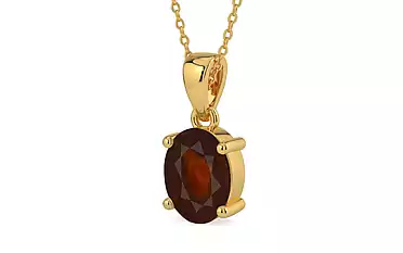 Gold Hessonite Garnet Pendant Fine Quality (P10)