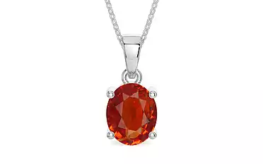 Sterling Silver Hessonite Garnet Pendant Limited Quality (P10)