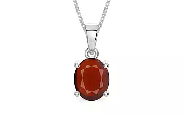 Sterling Silver Hessonite Garnet Pendant Prime Quality (P10)
