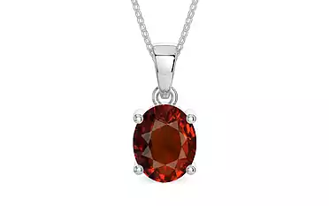 Sterling Silver Hessonite Garnet Pendant Rare Quality (P10)