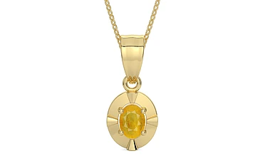 Ashtadhatu Thailand Yellow Sapphire Pendant Fine Quality (P11)