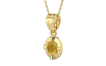 Ashtadhatu Thailand Yellow Sapphire Pendant Prime Quality (P11)