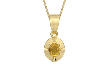 Ashtadhatu Thailand Yellow Sapphire Pendant Prime Quality (P11)