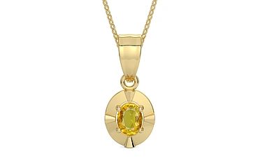 Ashtadhatu Thailand Yellow Sapphire Pendant Rare Quality (P11)