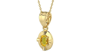 Ashtadhatu Thailand Yellow Sapphire Pendant Rare Quality (P11)