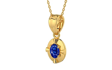 Gold Ceylon Blue Sapphire Pendant Rare Quality (P11)