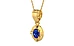 Gold Ceylon Blue Sapphire Pendant Rare Quality (P11)