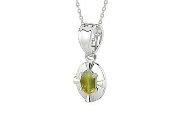 Sterling Silver Cat's Eye Pendant Rare Quality (P11)