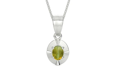 Sterling Silver Cat's Eye Pendant Rare Quality (P11)