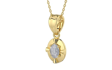 Ashtadhatu Ceylon White Sapphire Pendant Fine Quality (P11)