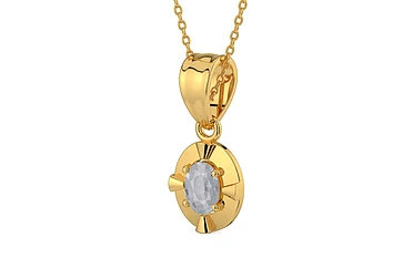 Gold Ceylon White Sapphire Pendant Fine Quality (P11)