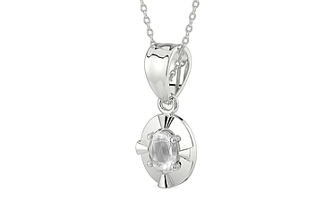 Sterling Silver Ceylon White Sapphire Pendant Limited Quality (P11)