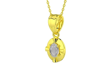 Panchdhatu Ceylon White Sapphire Pendant Prime Quality (P11)