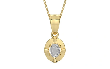 Ashtadhatu Ceylon White Sapphire Pendant Rare Quality (P11)