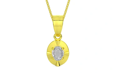 Panchdhatu Ceylon White Sapphire Pendant Rare Quality (P11)