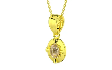 Panchdhatu Ceylon Yellow Sapphire Pendant Fine Quality (P11)