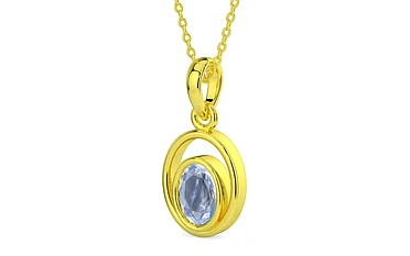 Panchdhatu Ceylon Blue Sapphire Pendant Fine Quality (P12)