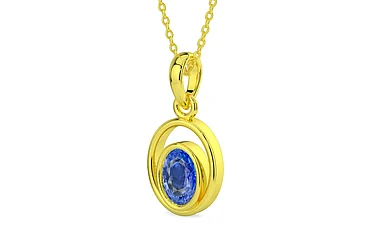 Panchdhatu Ceylon Blue Sapphire Pendant Limited Quality (P12)