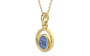 Ashtadhatu Ceylon Blue Sapphire Pendant Prime Quality (P12)