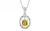Sterling Silver Thailand Yellow Sapphire Pendant Rare Quality (P2)