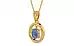 Gold Ceylon Blue Sapphire Pendant Prime Quality (P2)